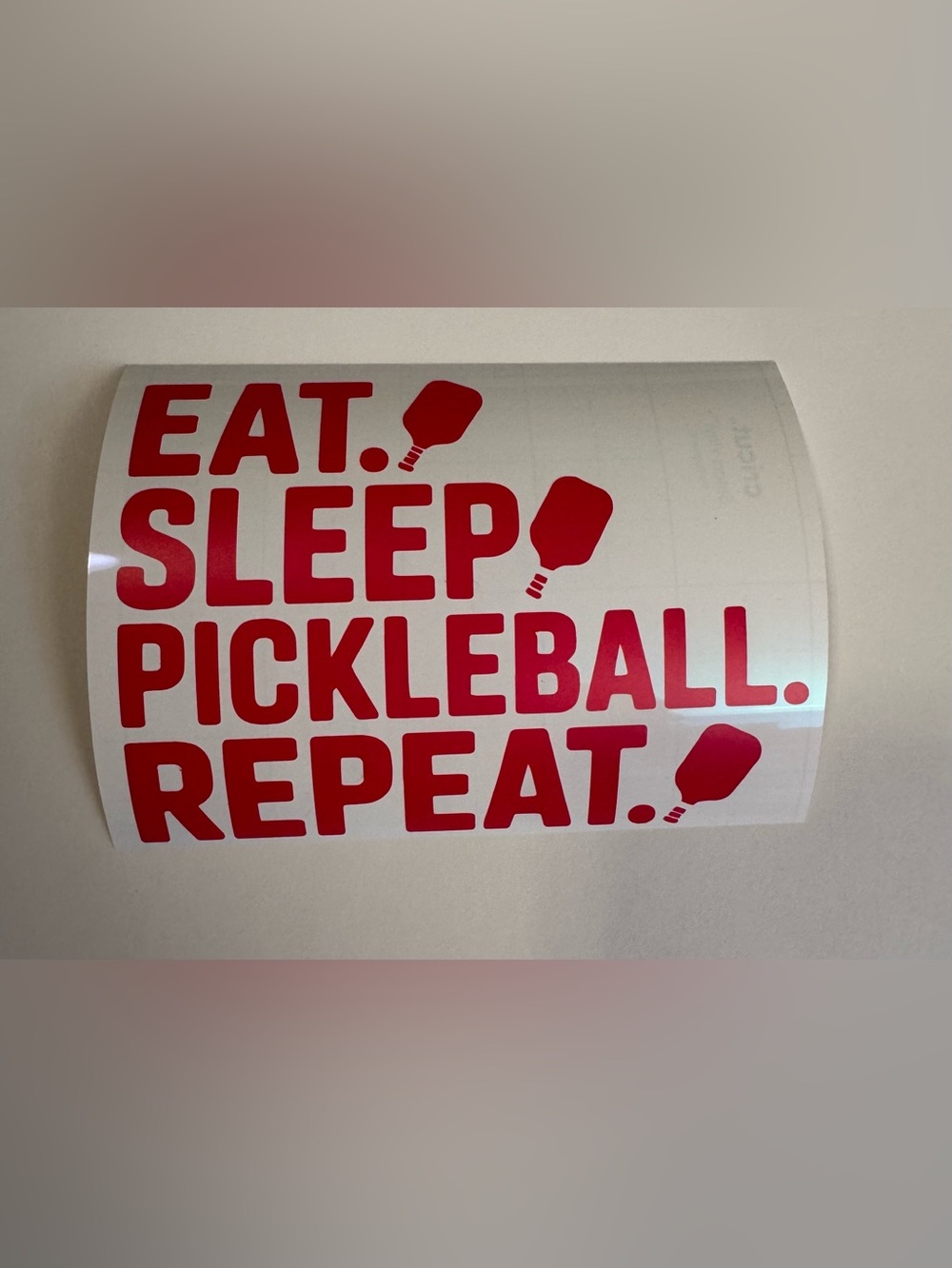 Pink "Eat. Sleep. Pickleball. Repeat." Vinyl decal